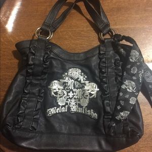 Black Ruffled Metal Mulisha Purse